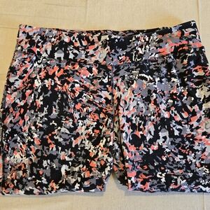 Danskin Capri Leggings Womens 2X Coral Multi Color